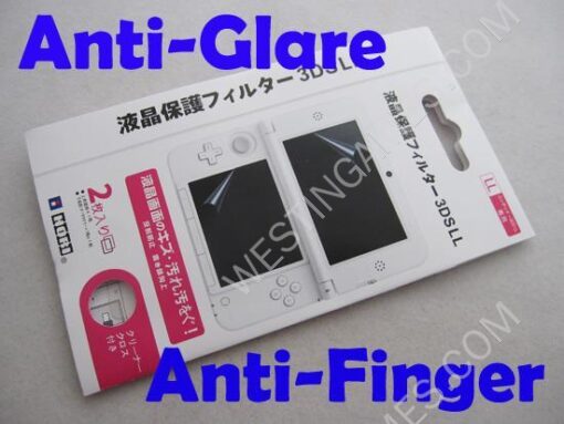 Hori Anti-Glare Anti Finger Skin Screen Protector Film Green Clear for 3DS LL/XL (A Grade)