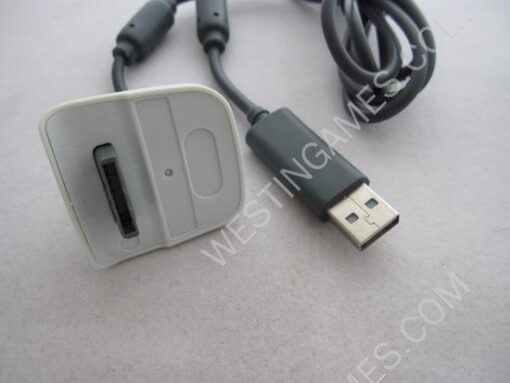 New 4800Mah Play and Charge Cable + Battery Kit for XBOX360 & Slim - White - Image 5