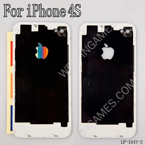 Luminescent Logo Glow Light Mod Kit By LED Panel & Fixing Sticker for iPhone 4S - Black/White - Image 4