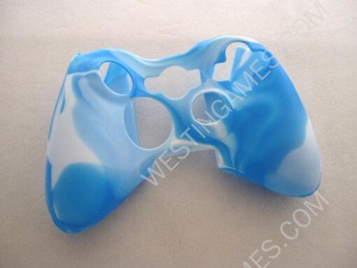 Silicone Protective Case for Xbox 360 Controller Blue/White (Nude Packs)