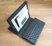 84-Key Wireless Bluetooth ABS Keyboard Leather Case Cover for New iPad 2/3 - Black
