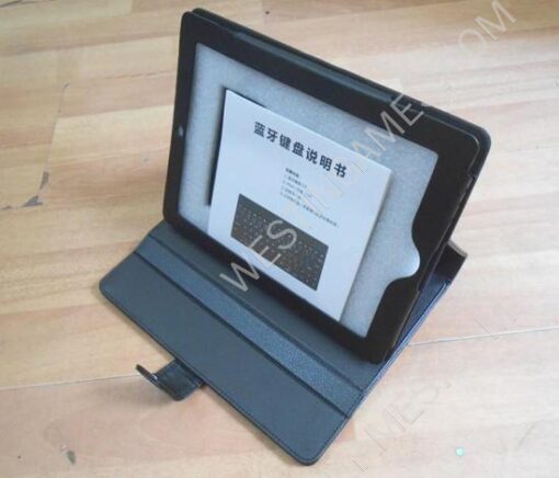 84-Key Wireless Bluetooth ABS Keyboard Leather Case Cover for New iPad 2/3 - Black - Image 2