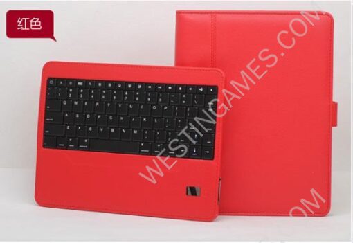 New Wireless Bluetooth Keyboard Leather Case With Stand Detachable for New iPad 3 /iPad 2 - Red