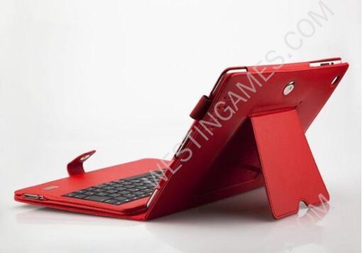 New Wireless Bluetooth Keyboard Leather Case With Stand Detachable for New iPad 3 /iPad 2 - Red - Image 2