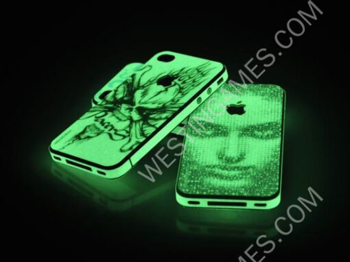 Fluorescent Luminescent Night Shine Skin Sticker for iPhone 4 4G - 7 Themes