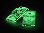 Fluorescent Luminescent Night Shine Skin Sticker for iPhone 4 4G - 7 Themes