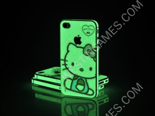 Fluorescent Luminescent Night Shine Skin Sticker for iPhone 4S - 7 Themes
