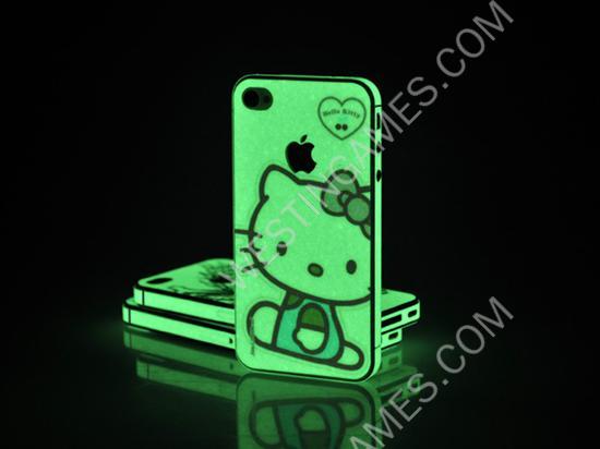 Fluorescent Luminescent Night Shine Skin Sticker for iPhone 4S - 7 Themes
