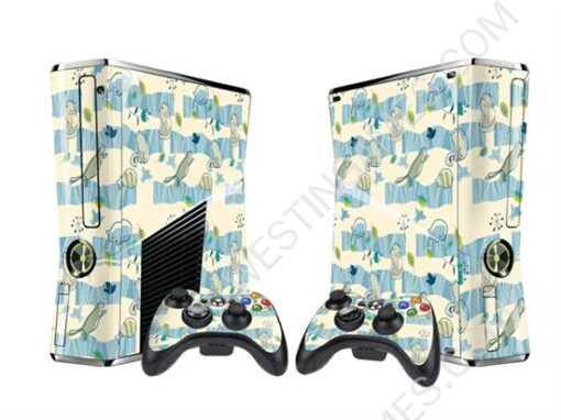 Crystal Epoxy Skin Sticker Colourful for XBOX 360 Slim Console w/ 2 Controller Skin - 246 Themes - Image 3