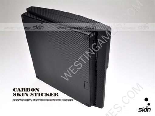 Carbon Fiber Skin Sticker for PS3 Slim Console - Black/Silver - Image 3