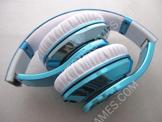 Monster Beats by Dr. Dre Studio Over-Ear Headphone Quality Sound Mirror Chrome- Light Blue (A Grade) 04