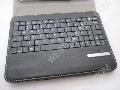 PU Leather Foilo Case with Detachable Bluetooth Keyboard for iPad Mini - Black - Image 5