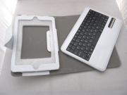 PU Leather Foilo Case with Detachable Bluetooth Keyboard for iPad Mini - White