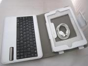 PU Leather Foilo Case with Detachable Bluetooth Keyboard for iPad Mini - White 02