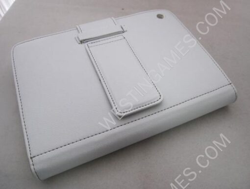 PU Leather Foilo Case with Detachable Bluetooth Keyboard for iPad Mini - White - Image 3