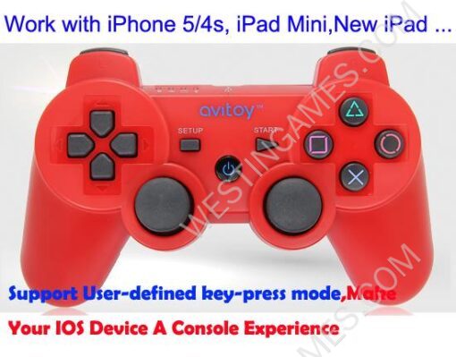 Avitoy Wireless Bluetooth Game Controller Pad Without Packing for iPhone/ iPad / iPod Touch - Red