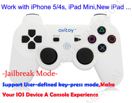 Avitoy Wireless Bluetooth Game Controller Pad Without Packing for iPhone/ iPad / iPod Touch - White