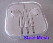 EarPods Headphone Ear Phones with Mic Steel Mesh for iPhone 5 5S/ iPad 3/4 /iPad Mini (Simple Pack)