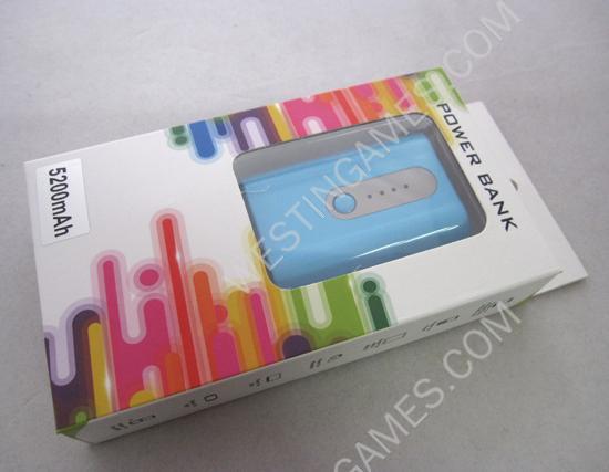 5200MAH 5V Mobile Power Bank Quality Charger for Samsung Galaxy / Apple iPhone iPad Device - Blue
