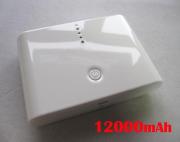 12000mAh External Power Bank Quality Charger for Mobile Phone iPhone iPad / Galaxy/ HTC/ PSP - White