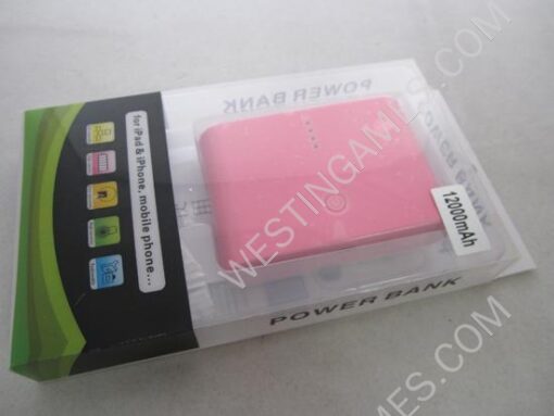 12000mAh External Power Bank Quality Charger for Mobile Phone iPhone iPad / Galaxy/ HTC/ PSP - Pink - Image 6