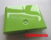 12000mAh External Power Bank Quality Charger for Mobile Phone iPhone iPad / Galaxy/ HTC/ PSP - Green