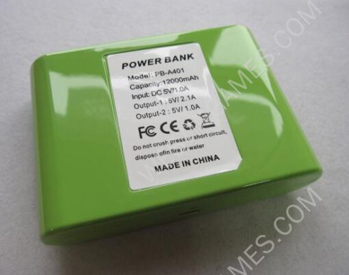 12000mAh External Power Bank Quality Charger for Mobile Phone iPhone iPad / Galaxy/ HTC/ PSP - Green - Image 4