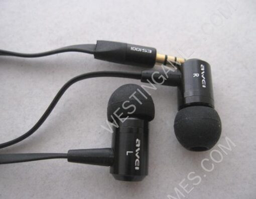 AWEI ES100i Excellent Noise Isolating Metal Earphone for Mobile Phone/ iPhone/ MP3 / MP4 - Black - Image 3