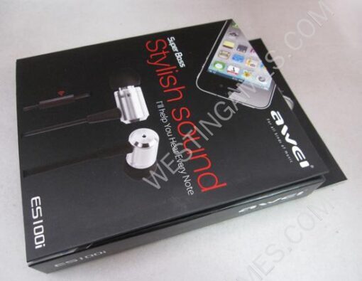 AWEI ES100i Excellent Noise Isolating Metal Earphone for Mobile Phone/ iPhone/ MP3 / MP4 - Black - Image 5