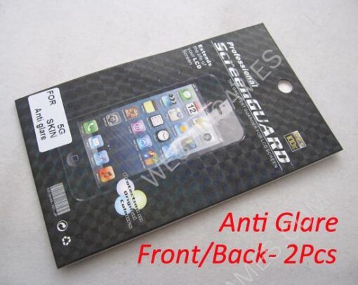 Anti-Glare Matte LCD Screen Protector Film for iPhone 5/5C/5S - Front / Black (2Pcs)