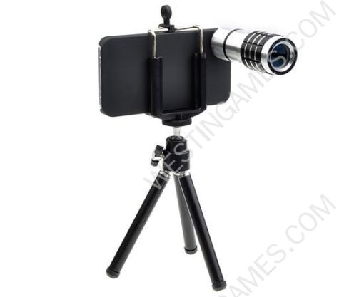 10X Zoom Metal Telescope Camera Lens Kit Magnifier + Tripod Stand + Case for iPhone 4G 4S - Image 2