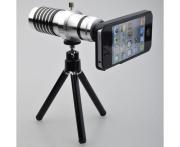 14X Zoom Metal Telescope Camera Lens Kit Magnifier + Tripod Stand + Case for iPhone 4G 4S