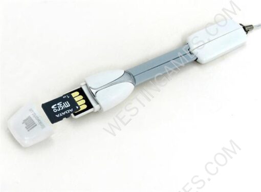 USB iLink Portable Cable,Charging / Data Transfer & Card Reader for iPhone 3G/3GS/4G/4S -Black/White - Image 2