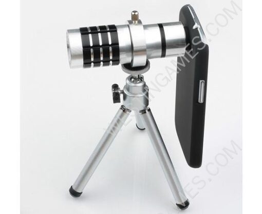 12X Zoom Metal Telescope Camera Lens Kit Magnifier + Tripod Stand + Case for Samsung Galaxy i9300 - Image 2