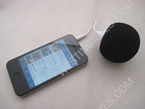 Mini Ball Speaker Audio Dock With 3.5mm Audio Jack For iPhone iPod iPad Samsung PC - Black - Image 4