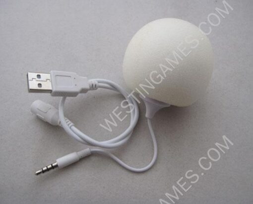 Mini Ball Speaker Audio Dock With 3.5mm Audio Jack For iPhone iPod iPad Samsung PC - White
