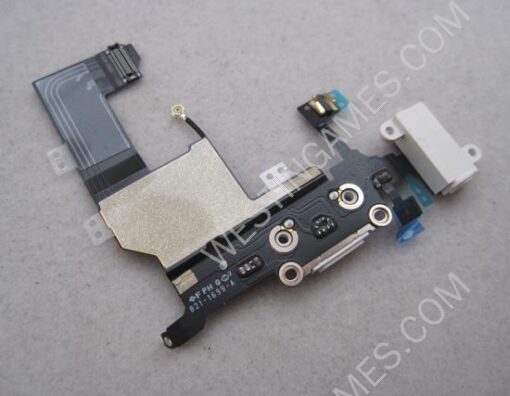 Replacement Charger Lightning Port Dock Assembly with Headphone Jack Flex Cable for iPhone 5 - White - Image 2