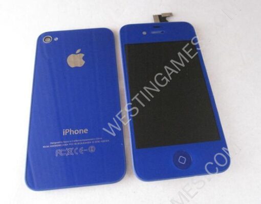 Full Lcd Screen + Touch Screen Digitizer Assembly with Back Cover for iPhone 4S - Deep Blue