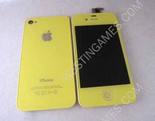 Full Lcd Screen + Touch Screen Digitizer Display Assembly with Back Cover for iPhone 4S - Yellow