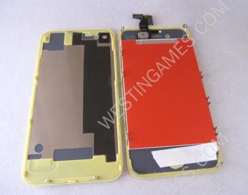 Full Lcd Screen + Touch Screen Digitizer Display Assembly with Back Cover for iPhone 4S - Yellow - Image 2