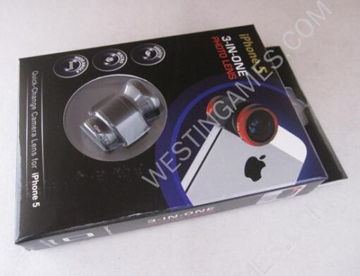 3 in 1 Camera Lens including Fisheye, Macro and Wide Angle for iPhone 5 - Black