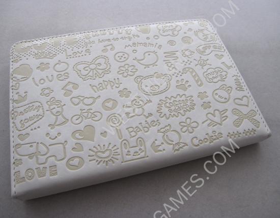 Leather Folio Stand Cover Case Embossed with Cute Lovely Girl for iPad mini - 12 Colors - Image 3