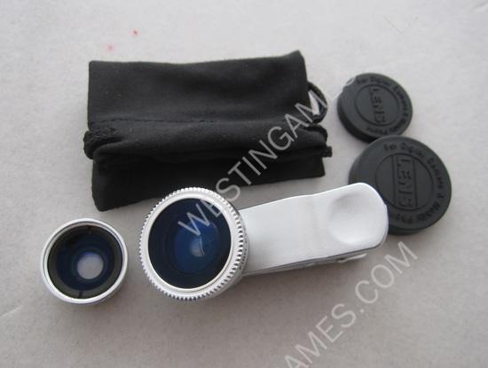 3 in 1 Universal Lens Clip w/ Fisheye, Macro and Wide Angle for iPhone/Samsung/ HTC/iPad - Silver - Image 2