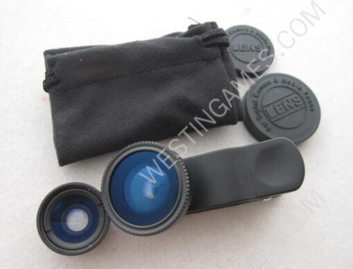 3 in 1 Universal Lens Clip w/ Fisheye, Macro and Wide Angle for iPhone/Samsung/ HTC/iPad - Black - Image 2