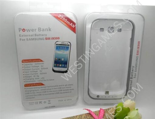 2200mAh External Backup Battery Power Pack Case for Samsung Galaxy S3 i9300 - Black/White/Red - Image 6