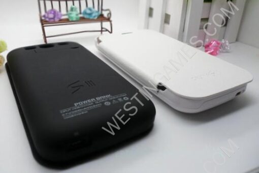 2200mAh External Backup Battery Power Pack w/ Leather Case for Galaxy S3 i9300 - Black/White - Image 3