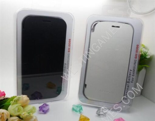 2200mAh External Backup Battery Power Pack w/ Leather Case for Galaxy S3 i9300 - Black/White - Image 6