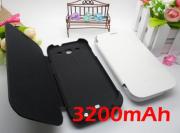 3200mAh External Backup Battery Power Pack w/ Leather Case for Galaxy S3 i9300 - Black/White/Red