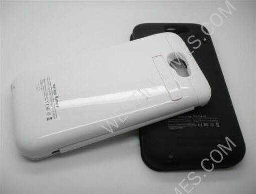 3200mAh External Backup Battery Power Pack w/ Leather Case for Galaxy Note 2 N7100 - Black/White - Image 2