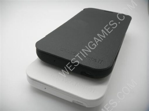 3200mAh External Backup Battery Power Pack w/ Leather Case for Galaxy Note 2 N7100 - Black/White - Image 4